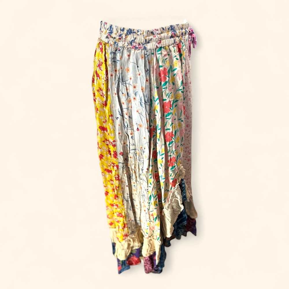 Young Threads Floral Patchwork Maxi‎ Skirt Ruffle… - image 3